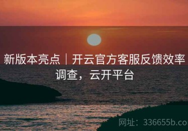 新版本亮点｜开云官方客服反馈效率调查，云开平台
