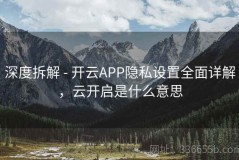 深度拆解 - 开云APP隐私设置全面详解，云开启是什么意思